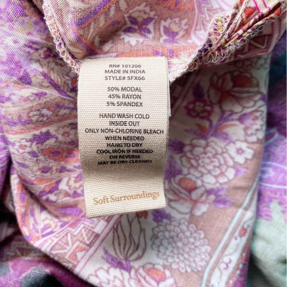 Soft Surroundings Purple and Gold Patterned Tunic Top NWT - Picture 8 of 13